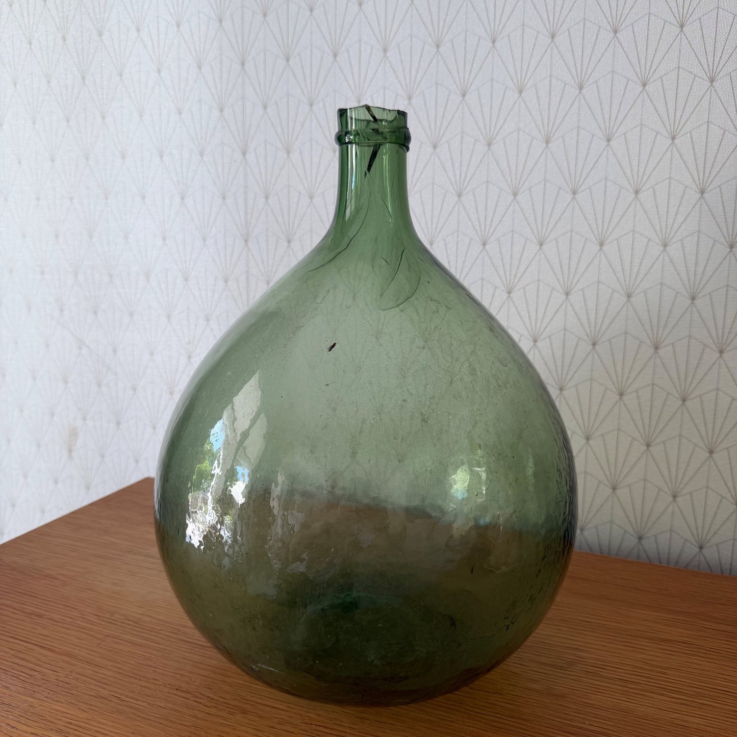 Antique French Dame Jeanne Green Glass Demijohn Wine Bottle 1107264 Fleamarketfrance