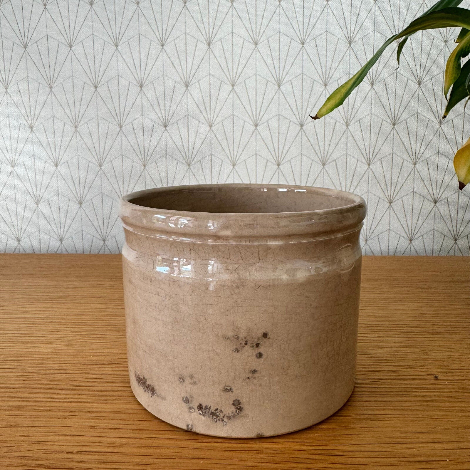 HANDMADE GLAZED White FRENCH CONFIT JAM POT SMALL 1506243 - Fleamarketfrance