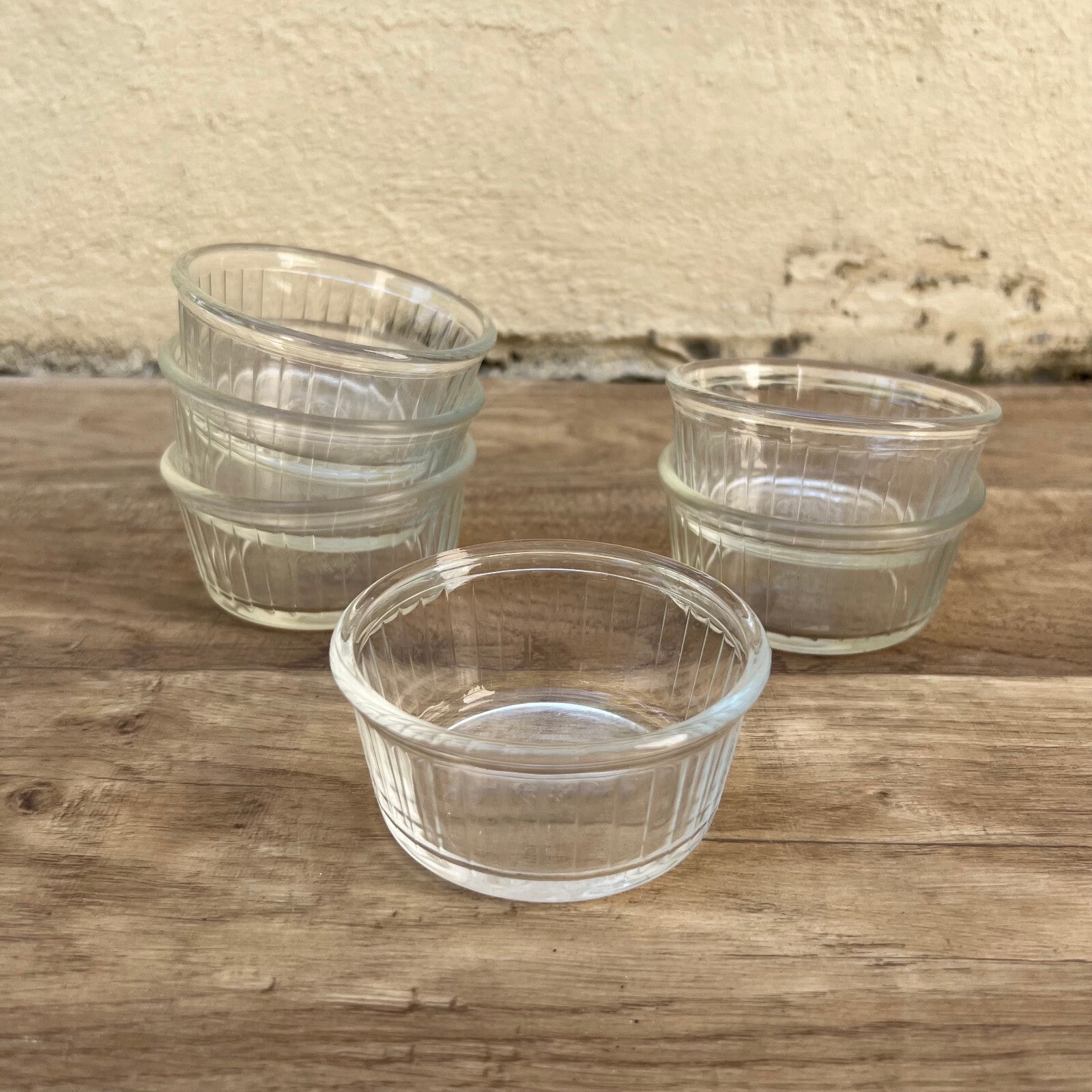 Duralex Ramekins French Clear Glass Vintage Set of 6 Dishes 07062213 Duralex