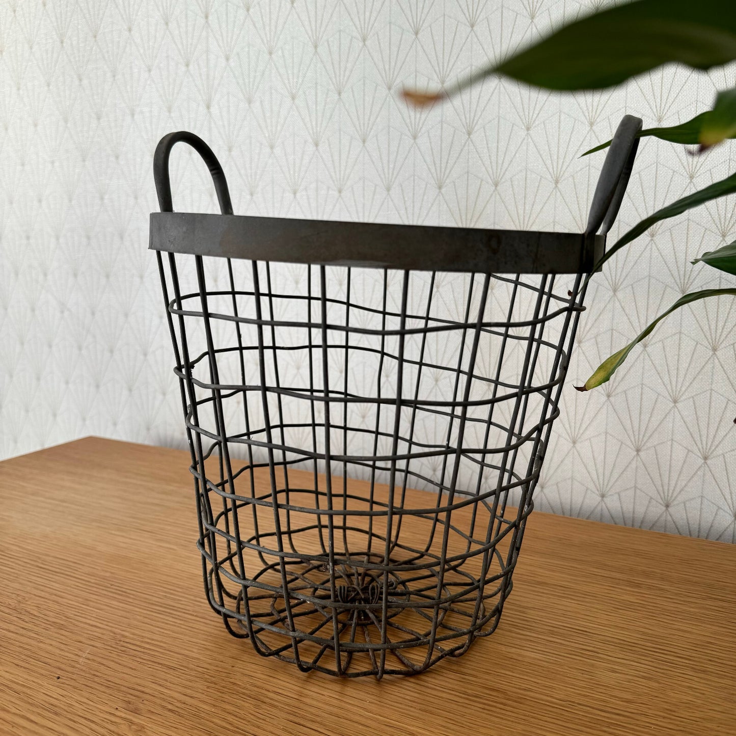 French Wire Basket Metal Handles Vintage Storage Laundry Office 15062419 Fleamarketfrance
