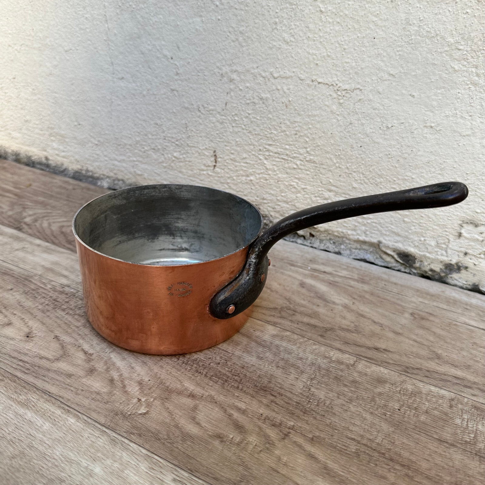 French Copper Saucepan Matillon Vintage Cookware Tinned Interior 0211232 Unbranded