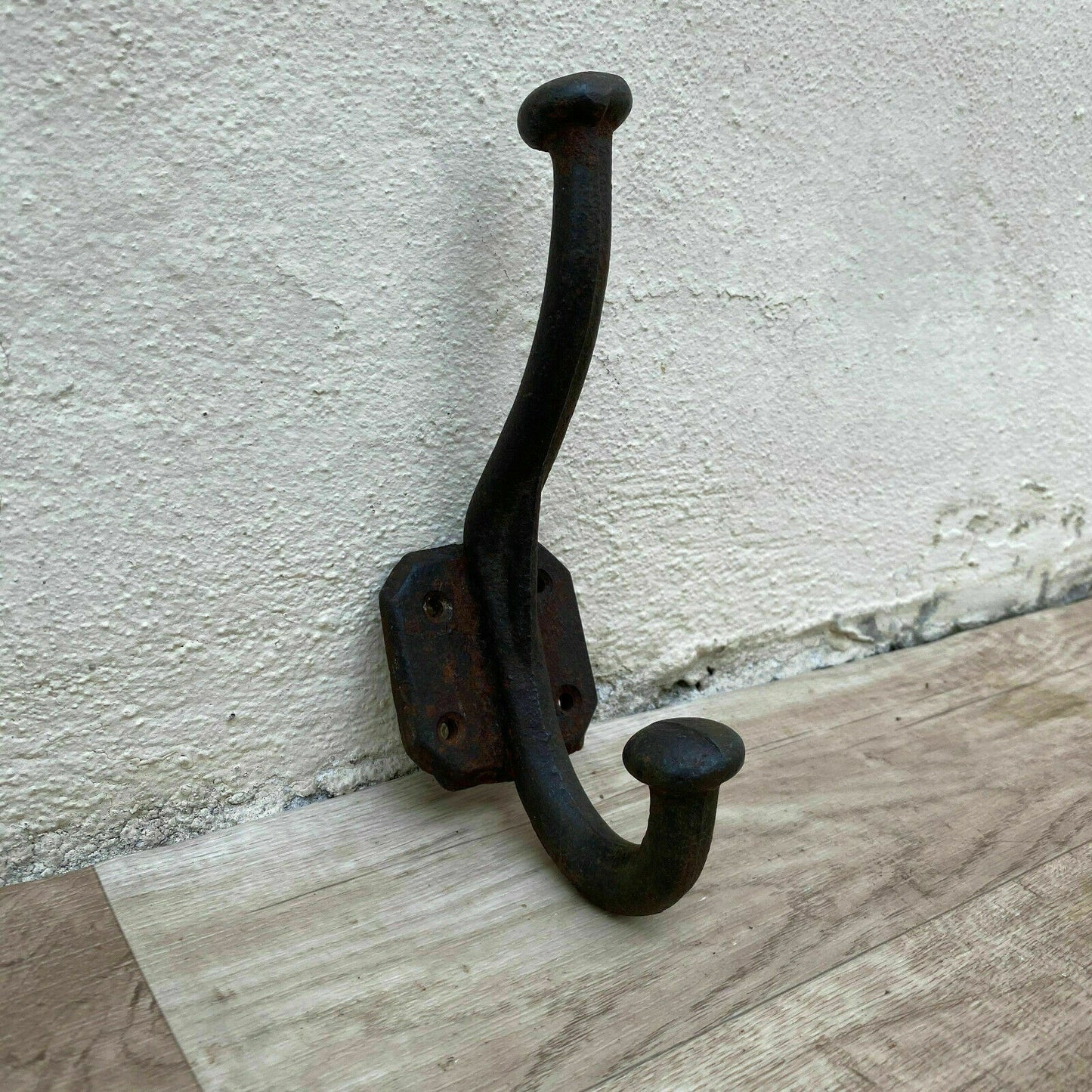 Antique French Cast Iron Wall Hook Coat Hat Rack Vintage 08112023 Unbranded