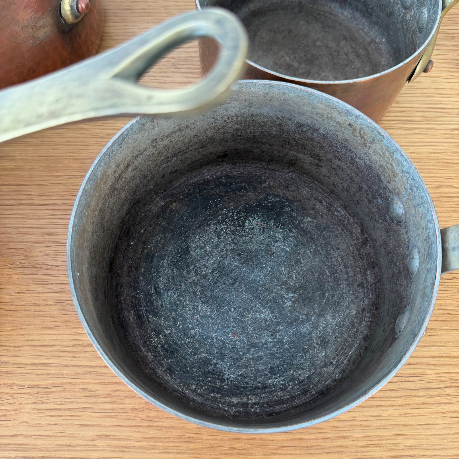 Vintage French Copper Pan Set Dehillerin Paris Tin Lined 4 Pans 2905263 DEHILLERIN
