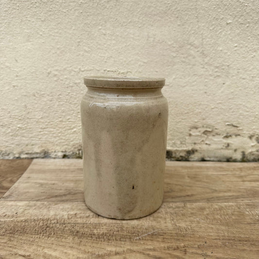 HANDMADE GLAZED GREY FRENCH CONFIT JAM POT SMALL STONEWARE 5 1/2" 1105237 Unmarked
