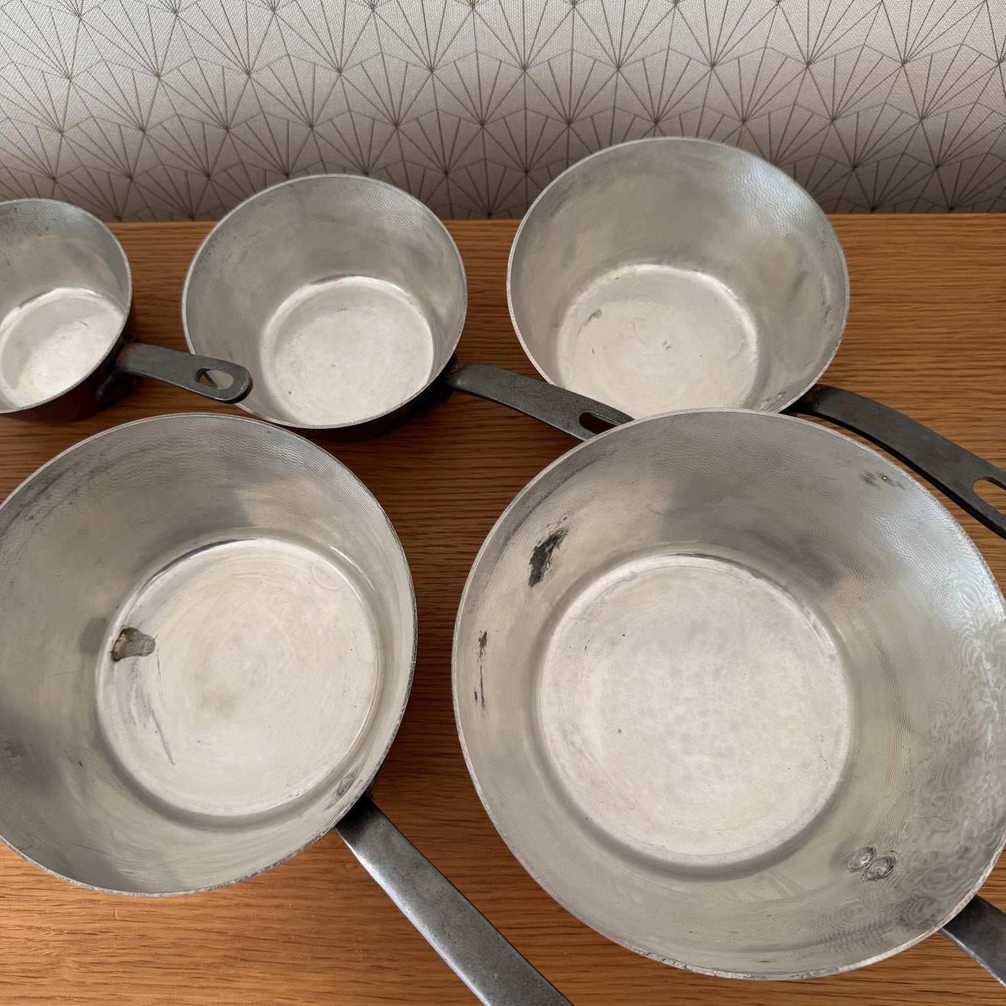 French Copper Pans Set Villedieu Serie Speciale Windsor 7 Pieces 13012624 Unbranded