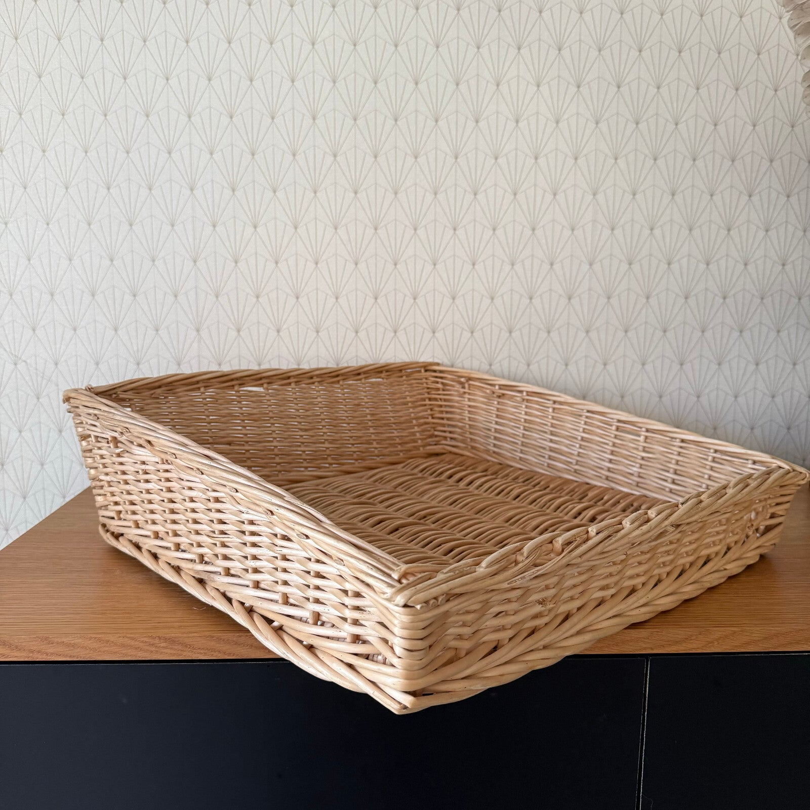 French Wicker Bread Basket Vintage Bakery Rattan Baguette Display 0901251 Fleamarketfrance