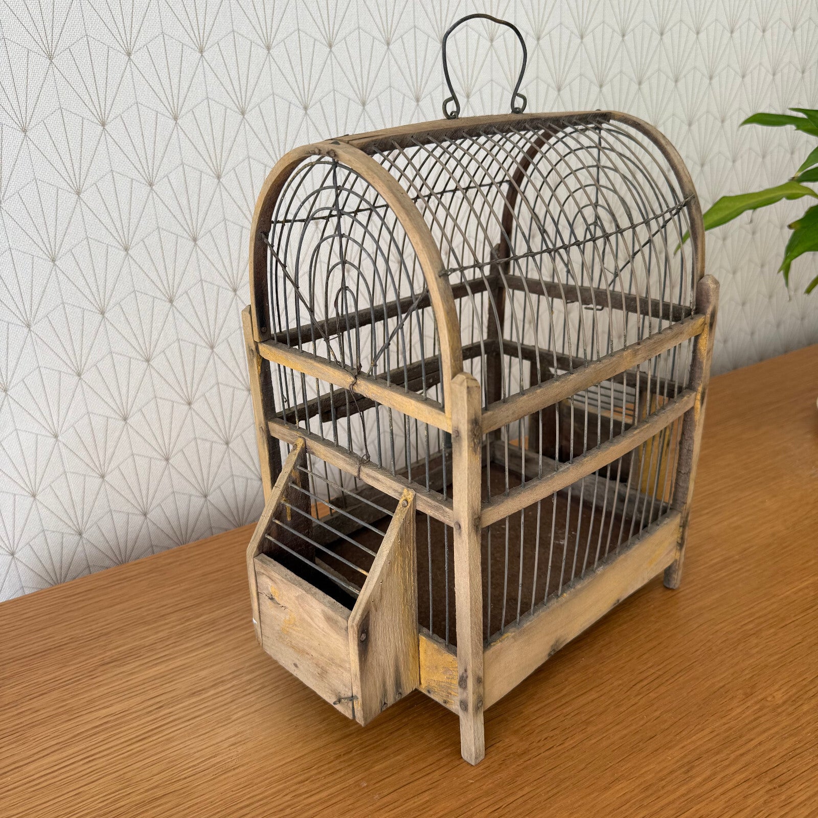 Vintage French Style Bird House Cage Wood Wire Metal Decorative 1206258 Bird