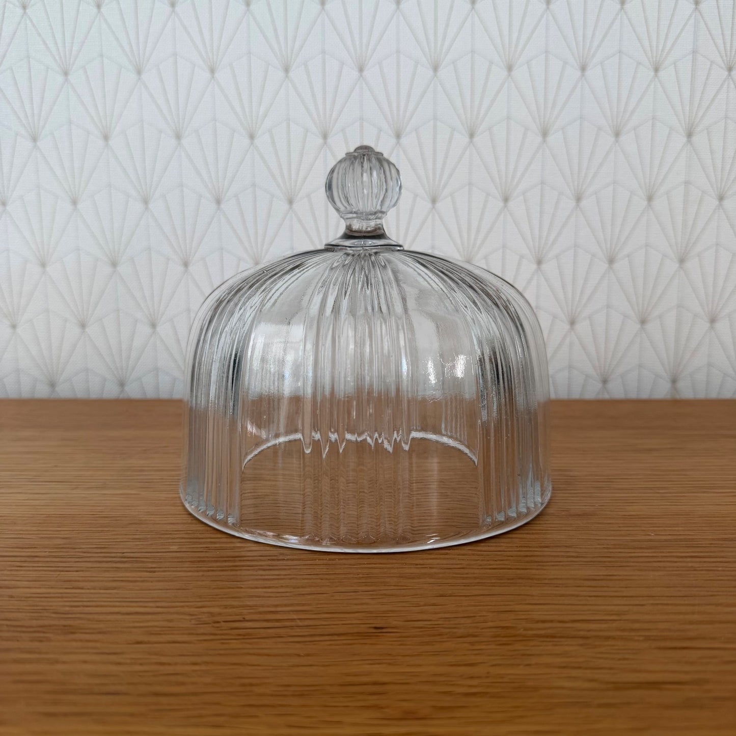 French Glass Cloche Dome Bell Cheese Cover Display Vintage 04092629