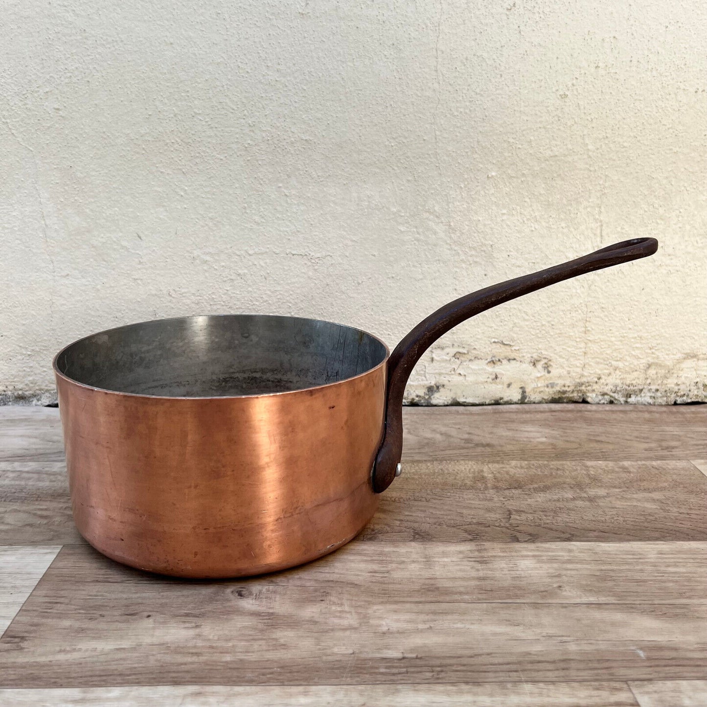 Vintage pan VILLEDIEU French COPPER lining  2207247 - Fleamarketfrance