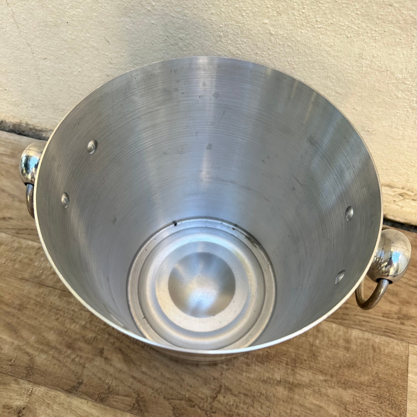 Vintage Laurent Perrier Champagne Ice Bucket French Stainless Steel 2109236 Fleamarketfrance