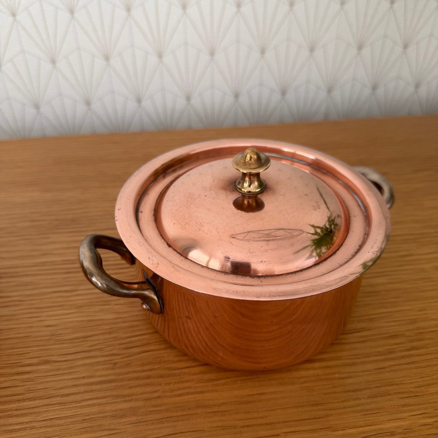 Set of 2 Made in France French stock pots Copper Cookware  Villedieu 0910253