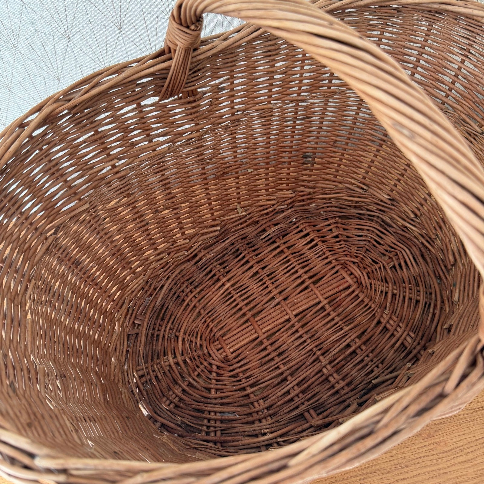French Wicker Basket market fruits Chic Vintage Woven Rattan 13012620 Fleamarketfrance : French vintage and antique decor