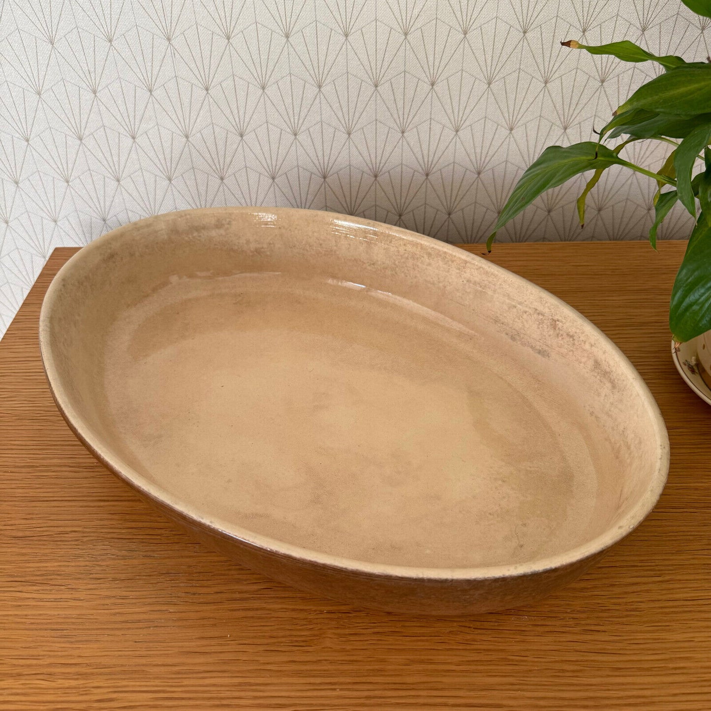 Vintage La Bourguignonne France Handmade French Bakeware 18” gratin 11112410 La Bourguignonne France