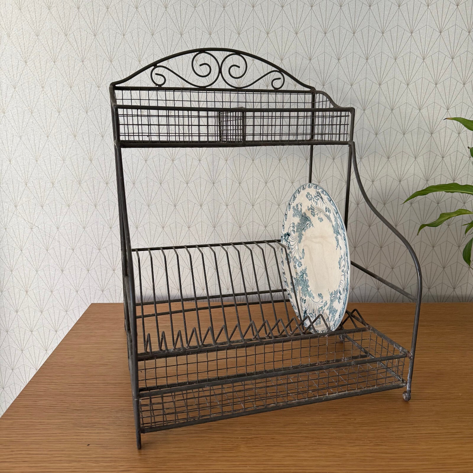 Vintage French Metal Wire Dish Drying Rack Drainer 19042510 Unbranded