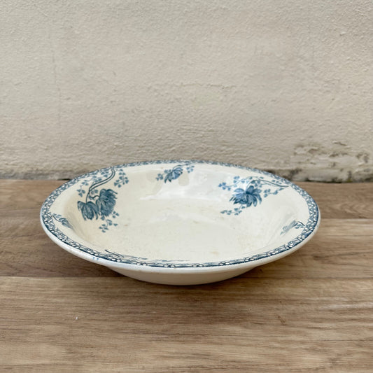 Antique French Faience Bowl Blue White Sarreguemines Royat 27cm 1209248 Fleamarketfrance