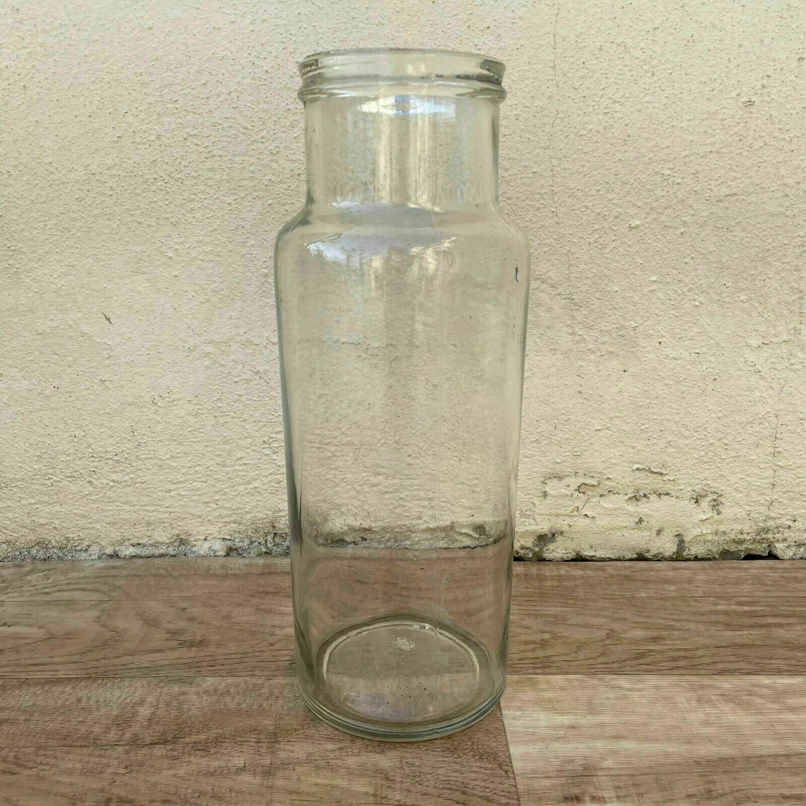French Antique Glass Bottle 19th Century Hand Blown Clear Convent 0107214 Lalique