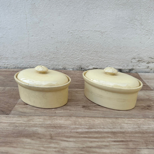 Vintage FRENCH DIGOING SARREGUEMINES  set of 2 mini TERRINE 13022312 - Fleamarketfrance