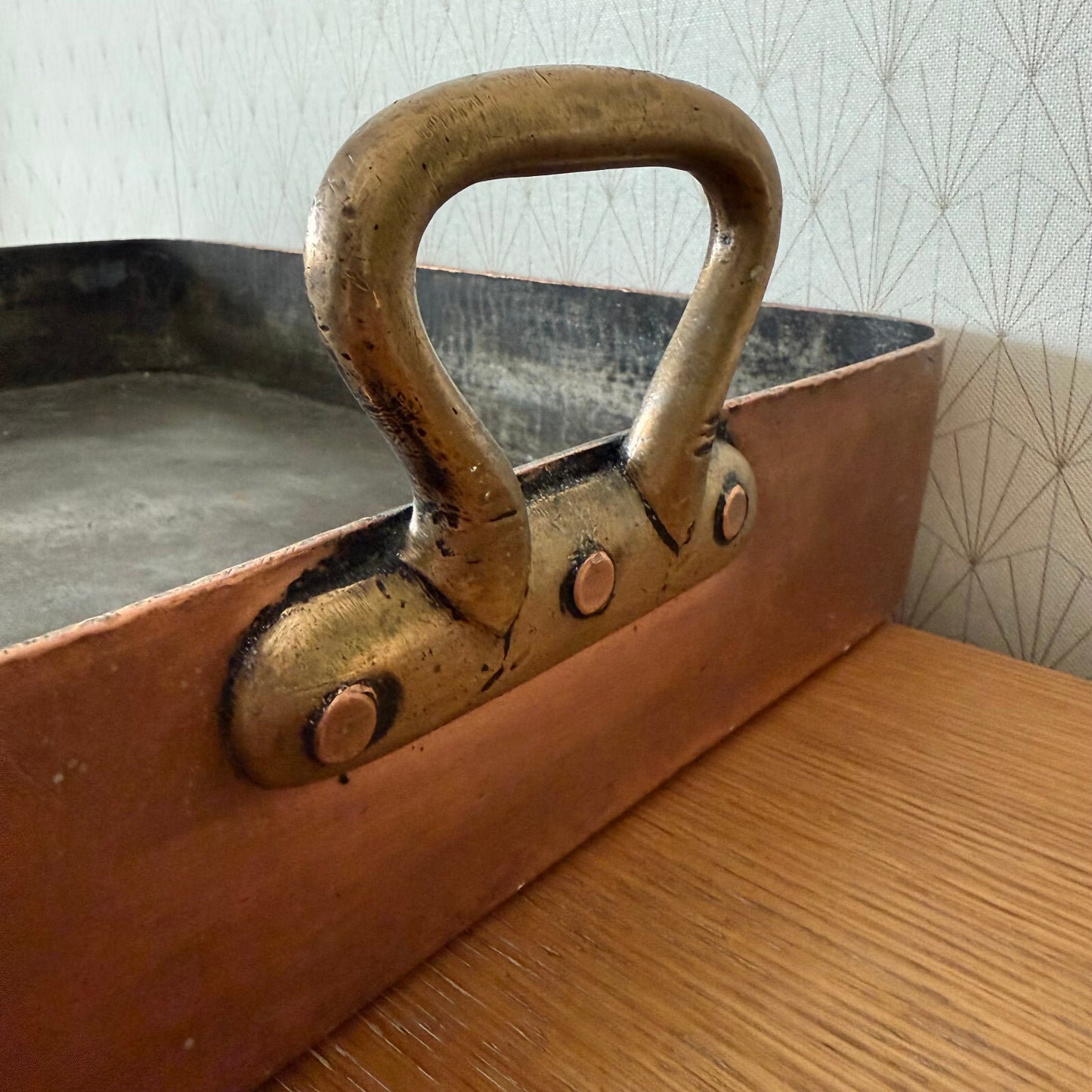 Vintage French Dehillerin Copper Roasting Pan Tin Lined France 29042513