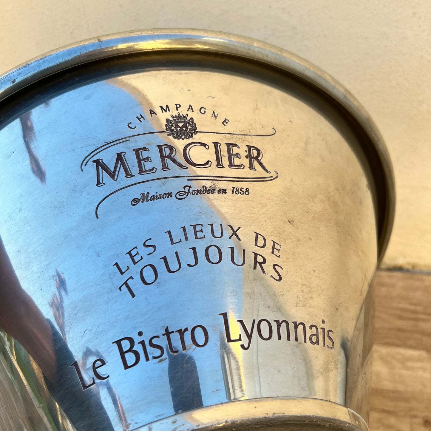 French Champagne Bucket Vintage MERCIER Bistro Lyonnais Tin Cooler 21032212 Fleamarketfrance