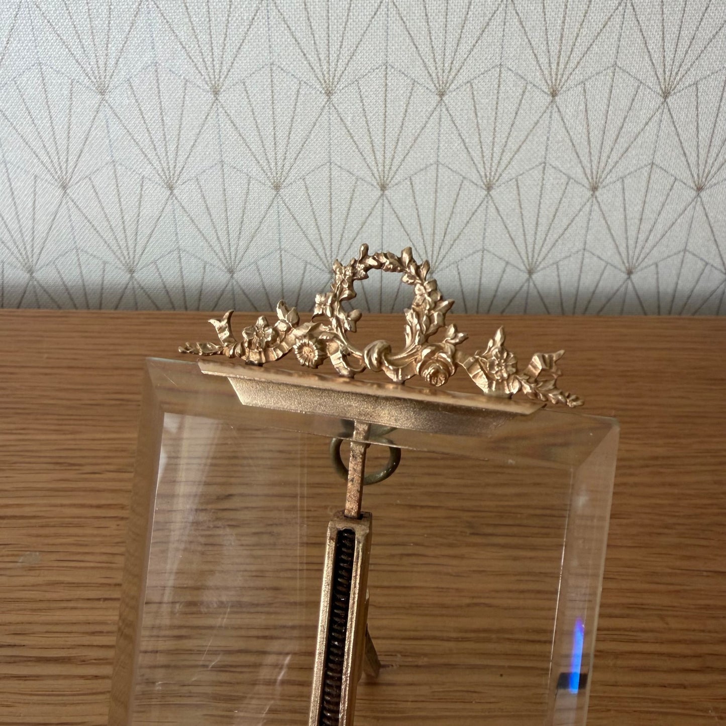 French Vintage Brass Photo Frame Beveled Glass Louis XVI 27062611 Fleamarketfrance