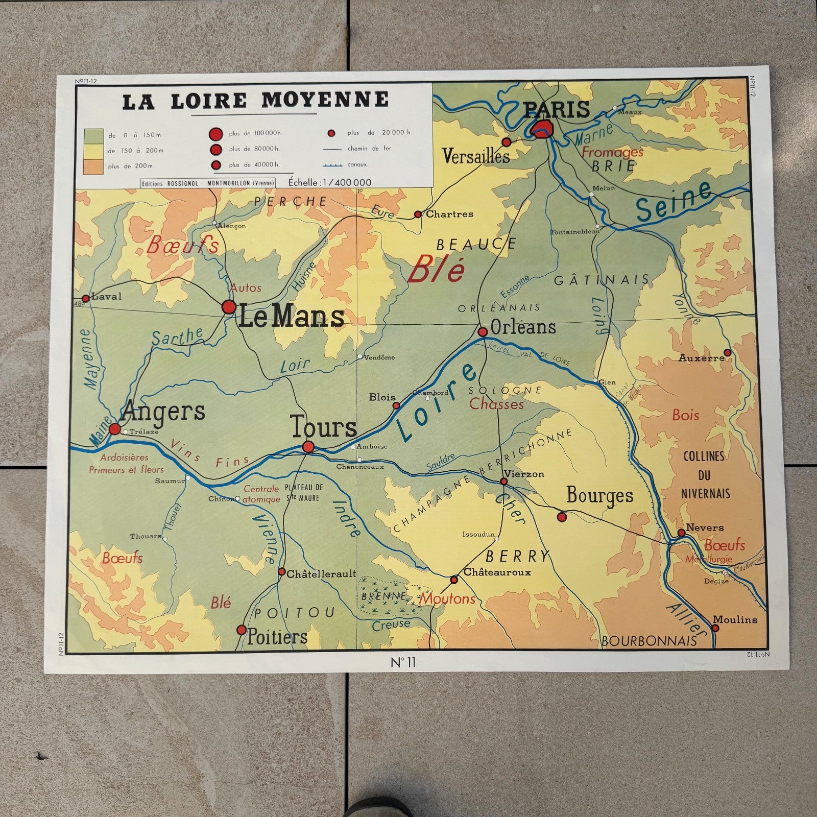 Vintage French Educational School Map Poster Geography Double-Sided 2008268 Fleamarketfrance