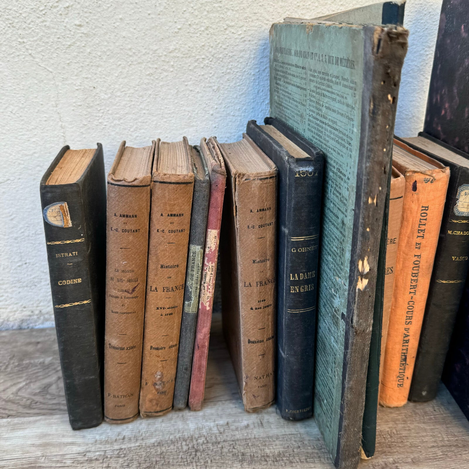 Antique French Books Collection 19th Century Decorative Leather 0905249 Fleamarketfrance