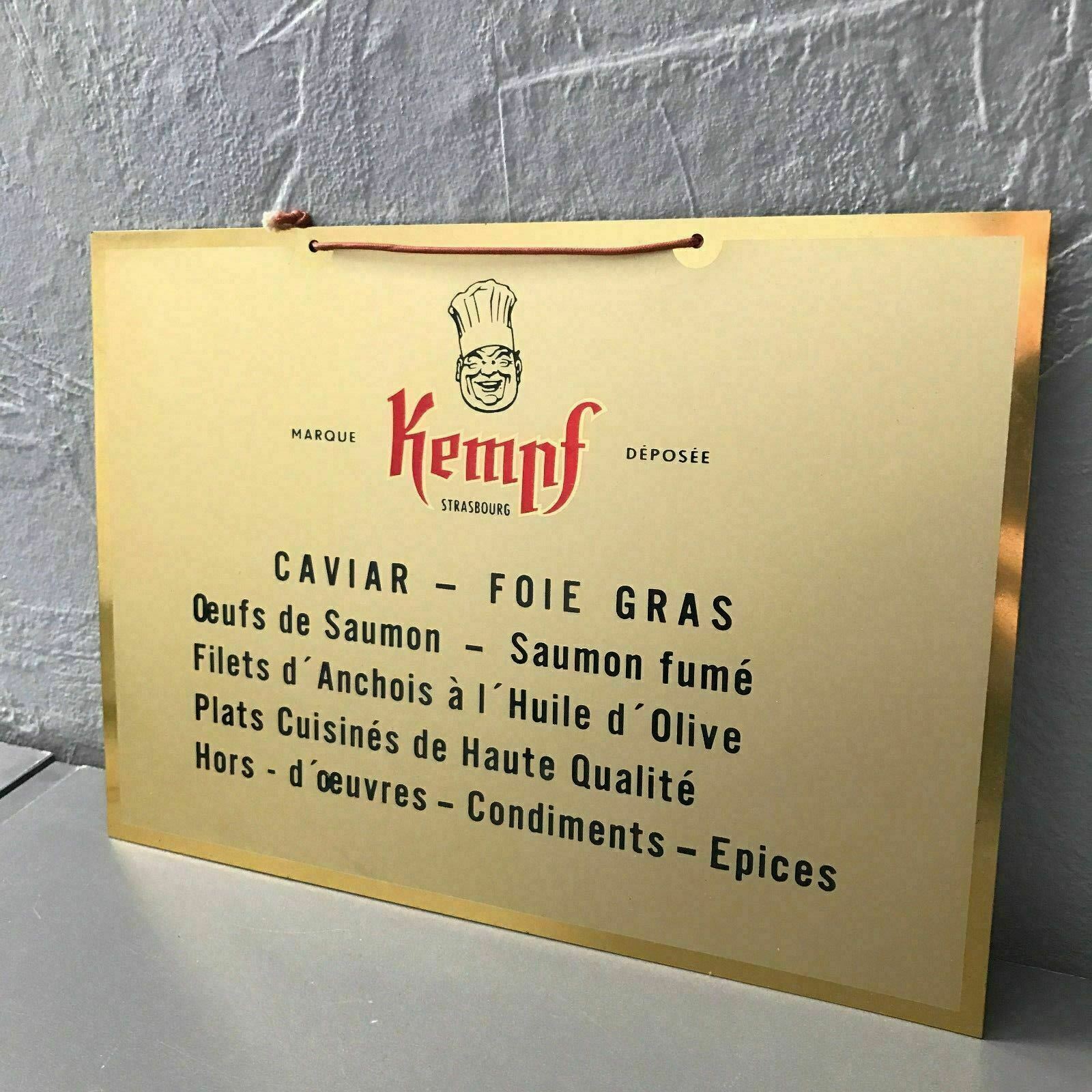 Vintage French Metal CAVIAR FOIE GRAS Wall Sign Plaque Tag 2608211 - Fleamarketfrance