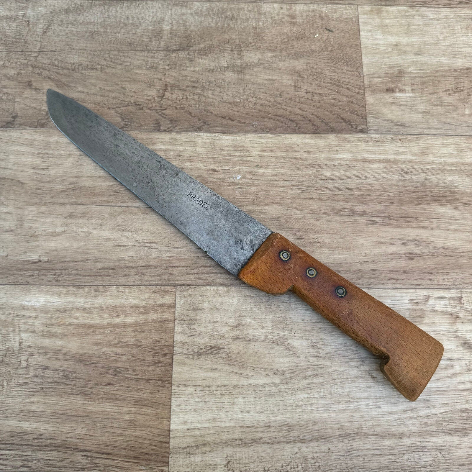 Large french vintage butcher kitchen knife from France meat 14 1/4" 04082416 - Fleamarketfrance