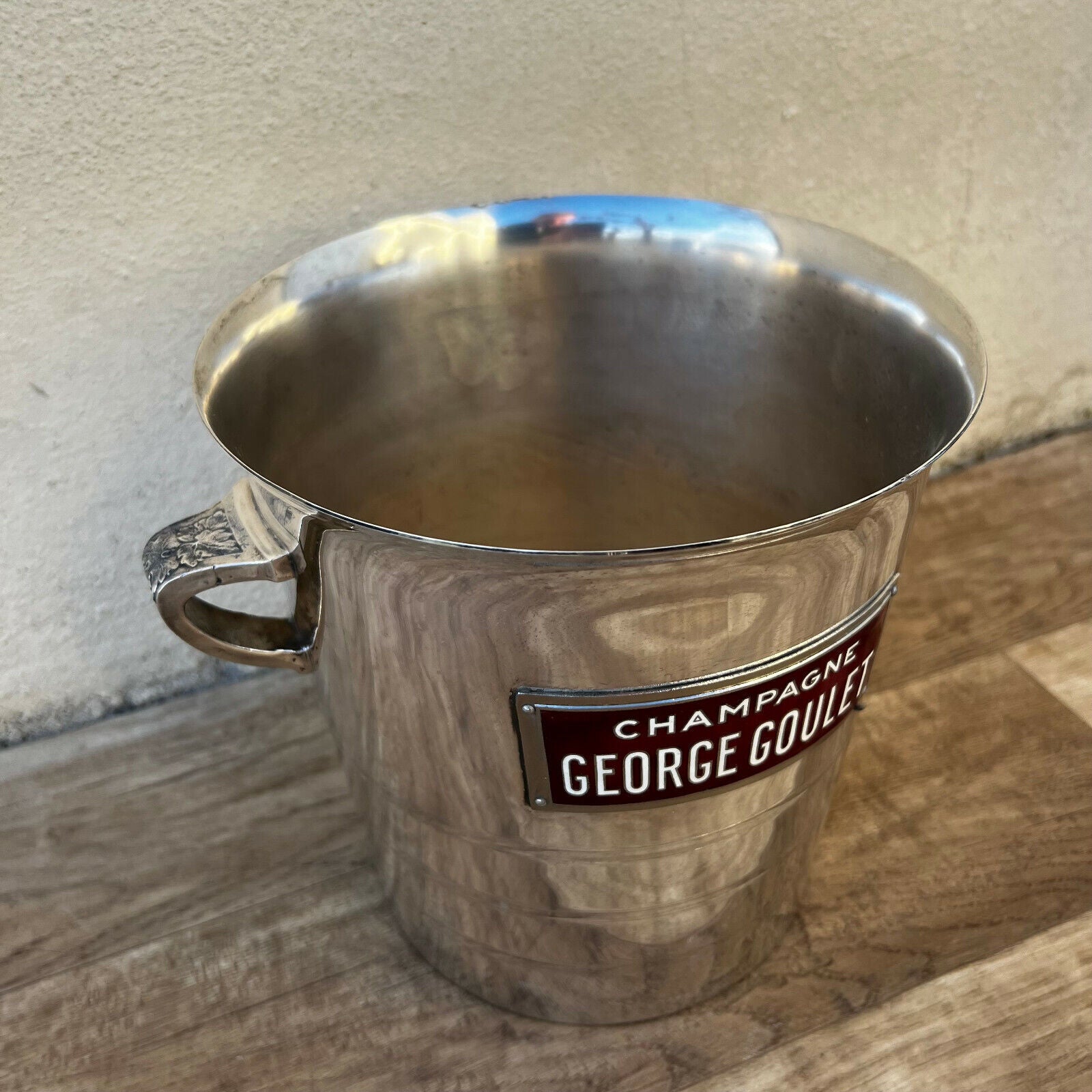 Vintage French Champagne Silverplate Ice Bucket Cooler RARE GOULET 0902229 - Fleamarketfrance