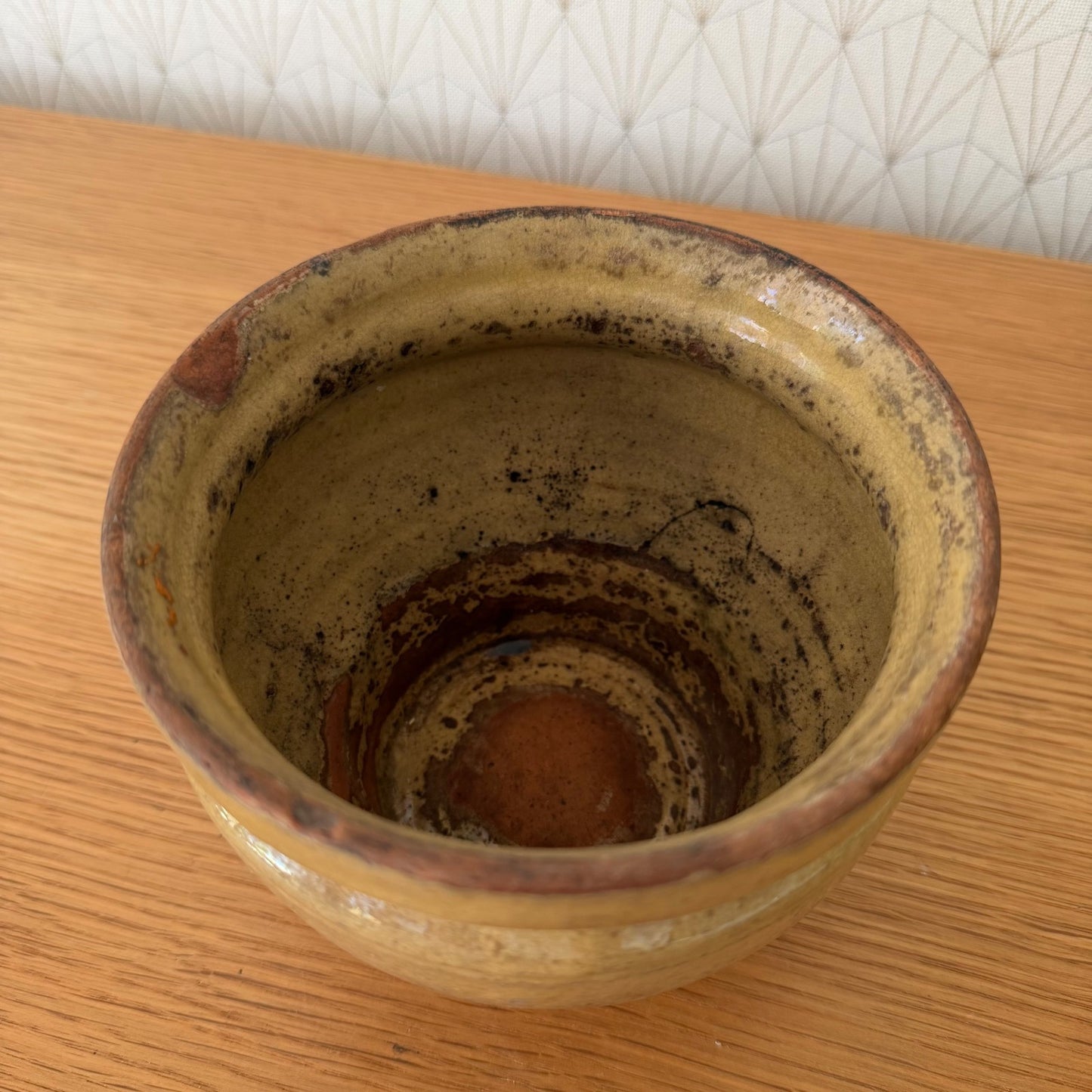 French Confit Pot Antique Ochre Yellow Terracotta Glaze Pottery 2805269 Unmarked