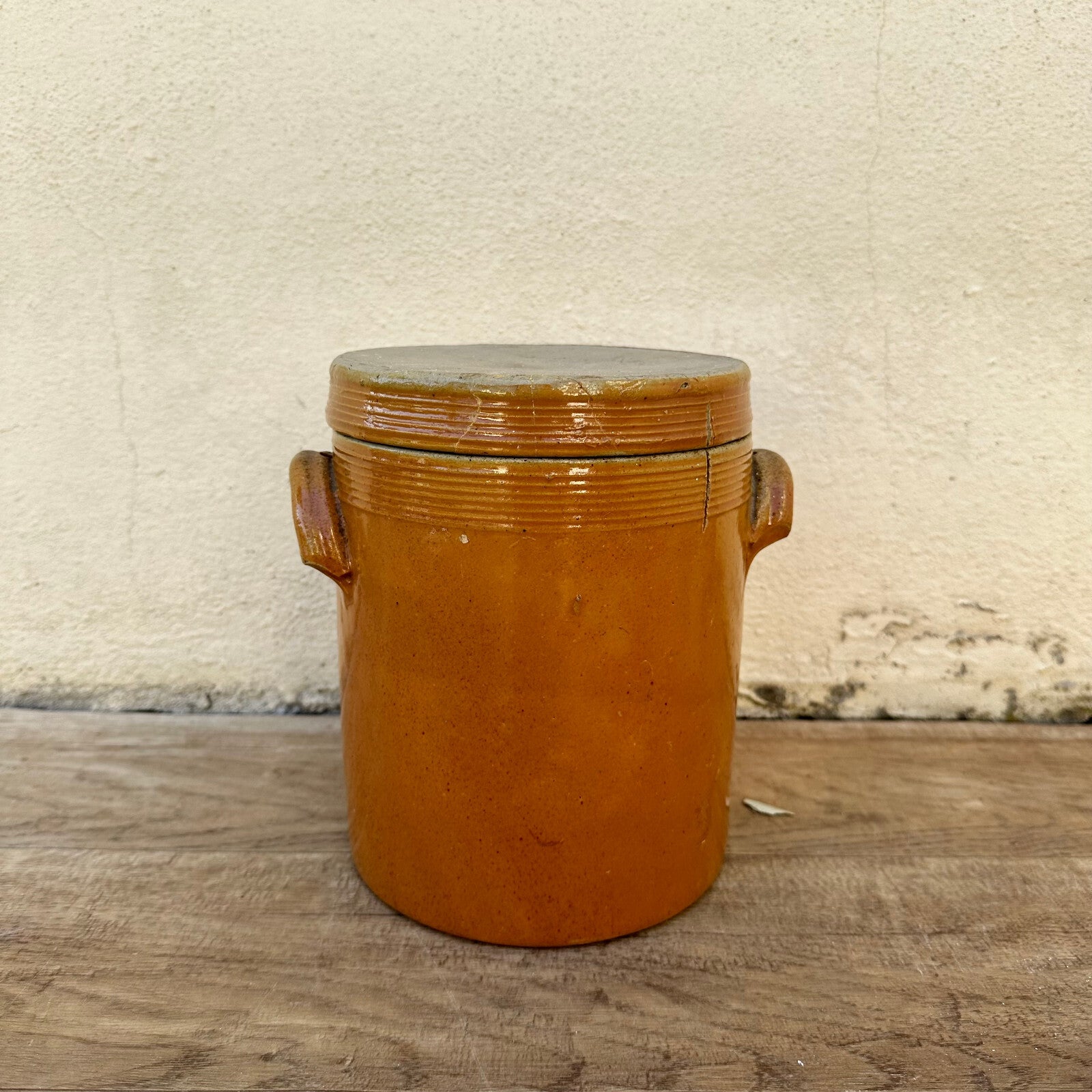 French Confit Pot Antique Stoneware Storage Jar Honey Glaze 1906233 Unmarked