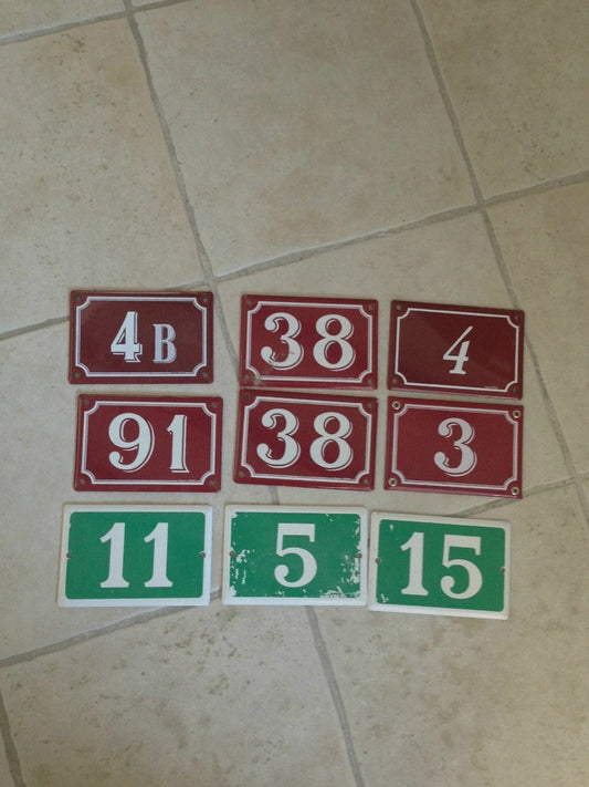 French enamel house numbers vintage street door signs metal 2 Unbranded