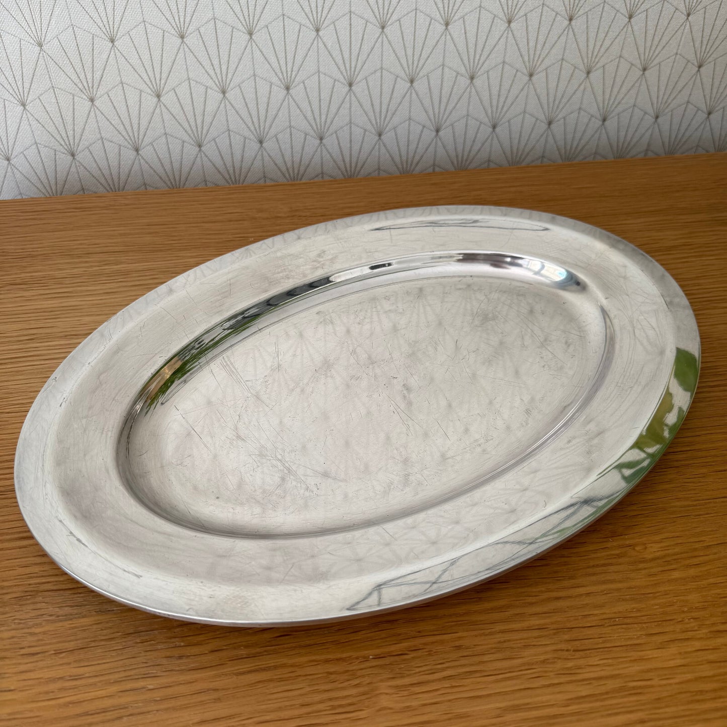 Vintage Christofle Silver Plated Oval Serving Tray French Paris 0905252 Christofle