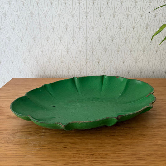 VINTAGE FRENCH BREAD FRUITS BASKET LEAF WOOD 19062511 Antique