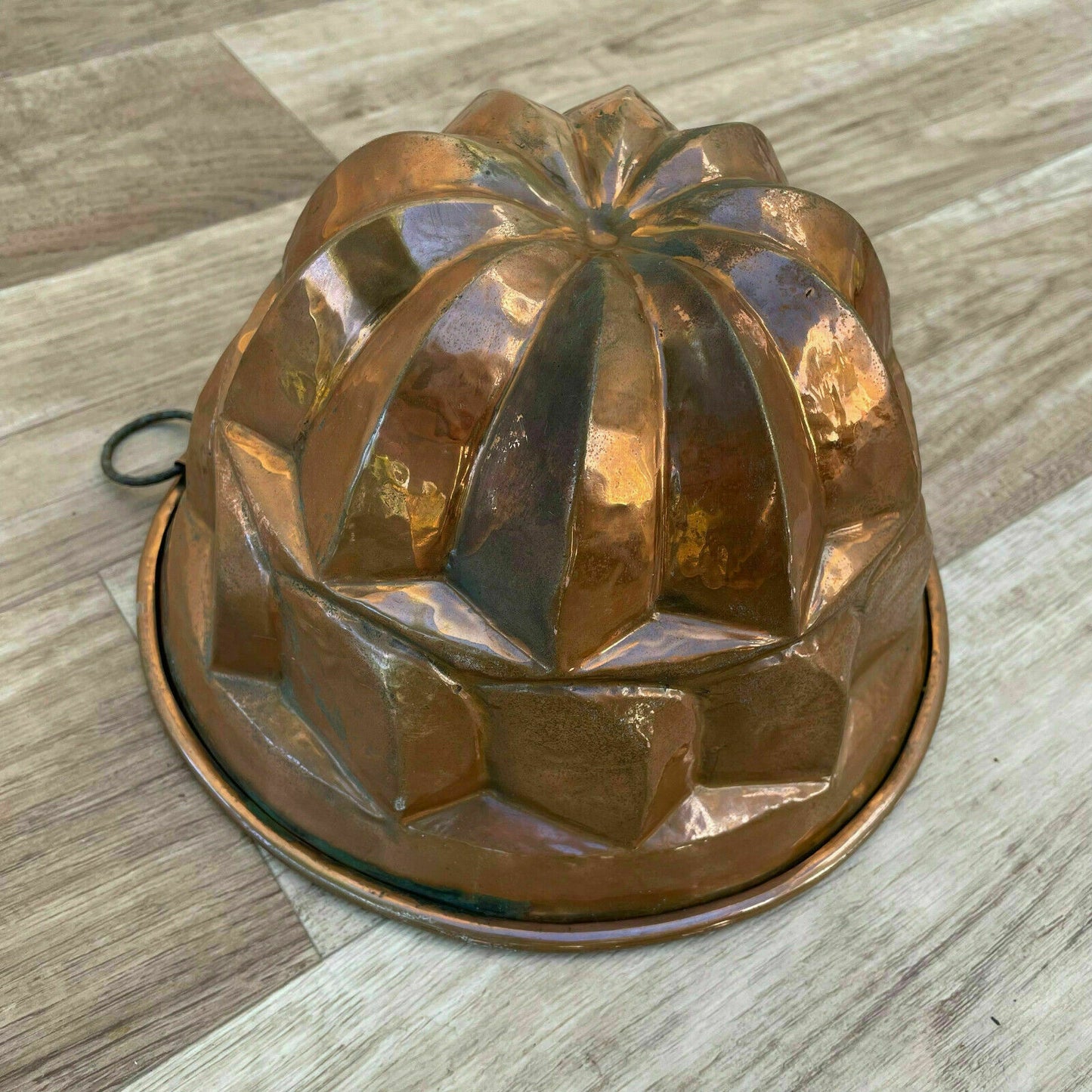 French Tin Lined Hammered Copper Mold Cake Jelly Aspic 24072119 - Fleamarketfrance