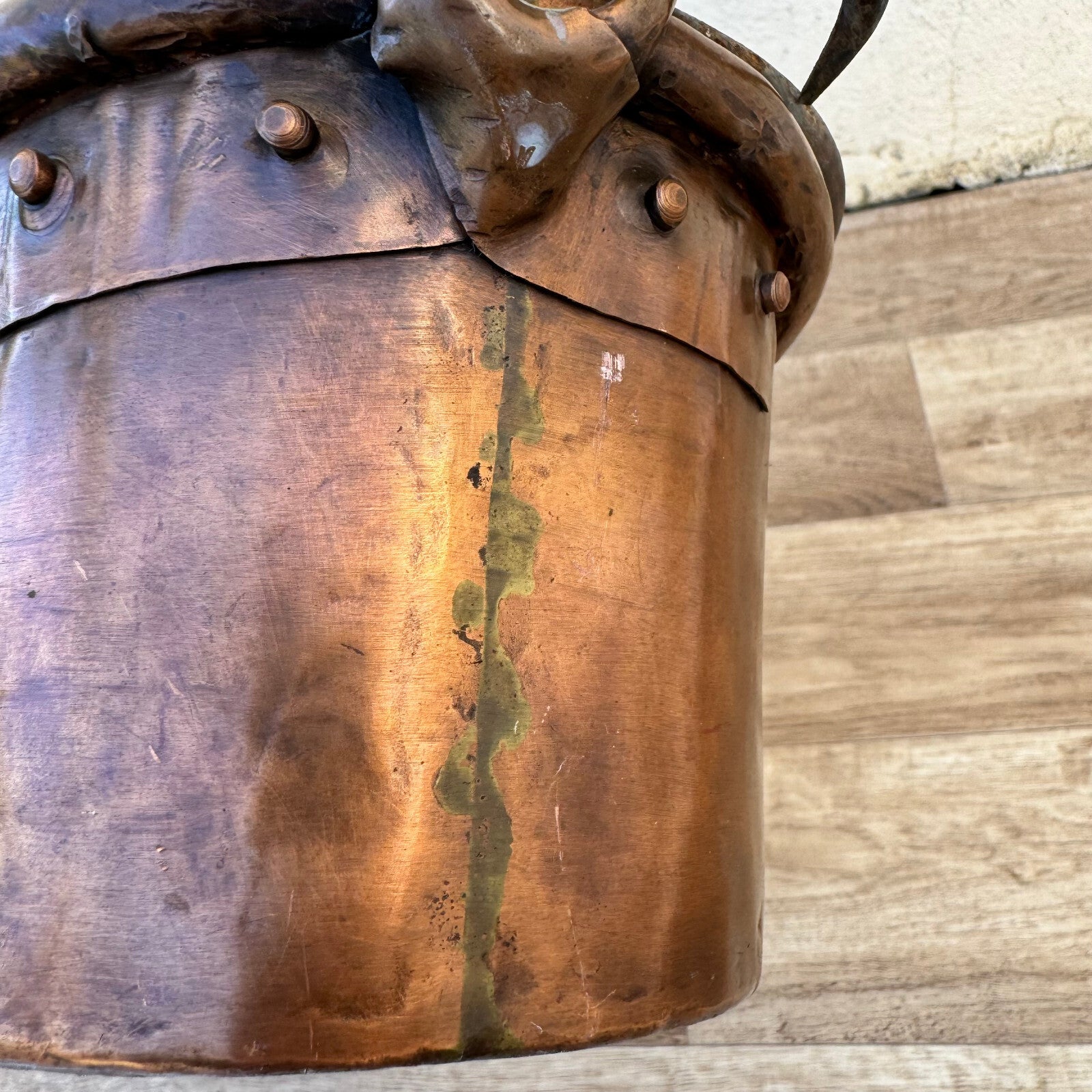 French Copper Fish Kettle Fleur de Lis Antique Poacher Planter 1404241 Villedieu