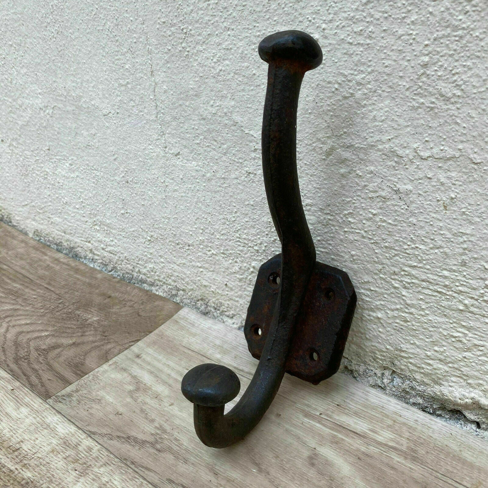 Antique French Cast Iron Wall Hook Coat Hat Rack Vintage 08112023 Unbranded