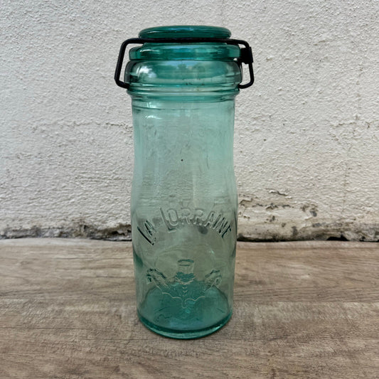 Old preserve La Lorraine jar glass stopper 9 1/2" 30062418 - Fleamarketfrance