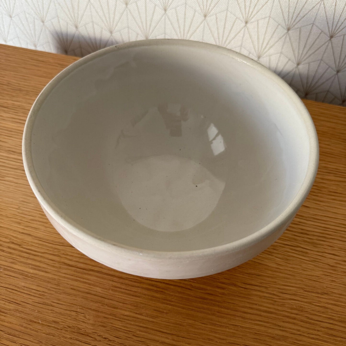 VINTAGE FRENCH STONEWARE SALAD MIXING BOWL TERRINE 8 1/4" 03042512