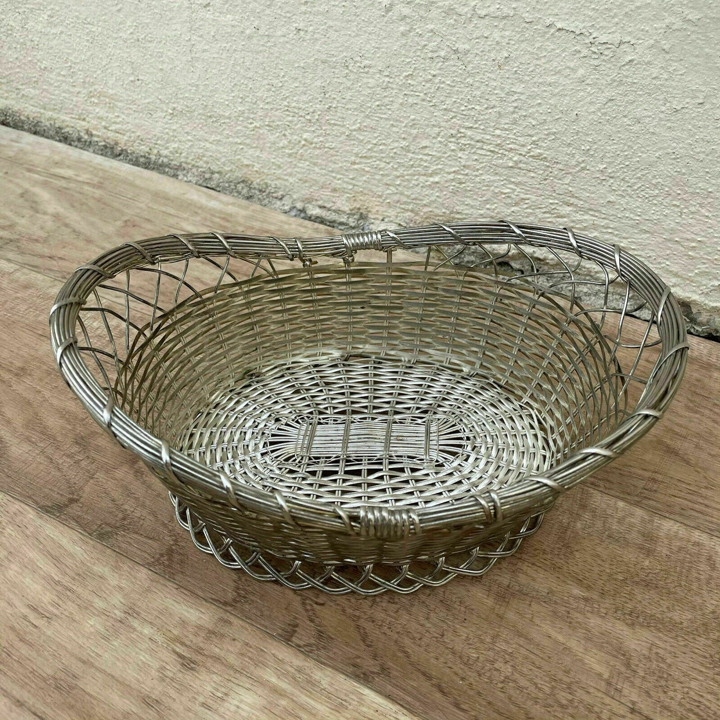 Vintage French Wire Bread Basket Silverplated Metal Baguette 1405217 Unbranded