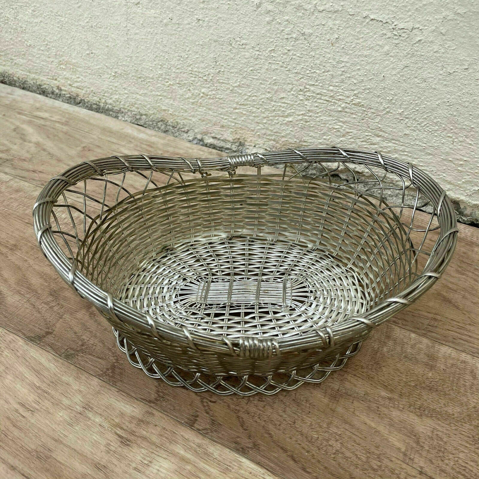Vintage French Wire Bread Basket Silverplated Metal Baguette 1405217 Unbranded