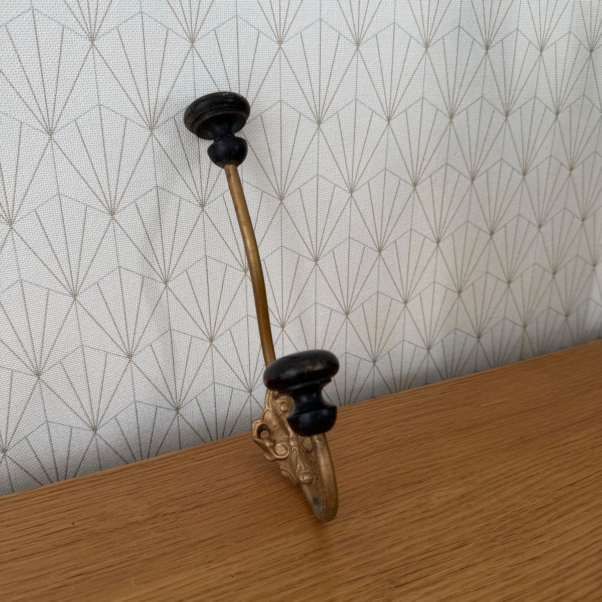 Vintage French Wall Hooks Metal Folding Coat Hat Portmanteau 0409263