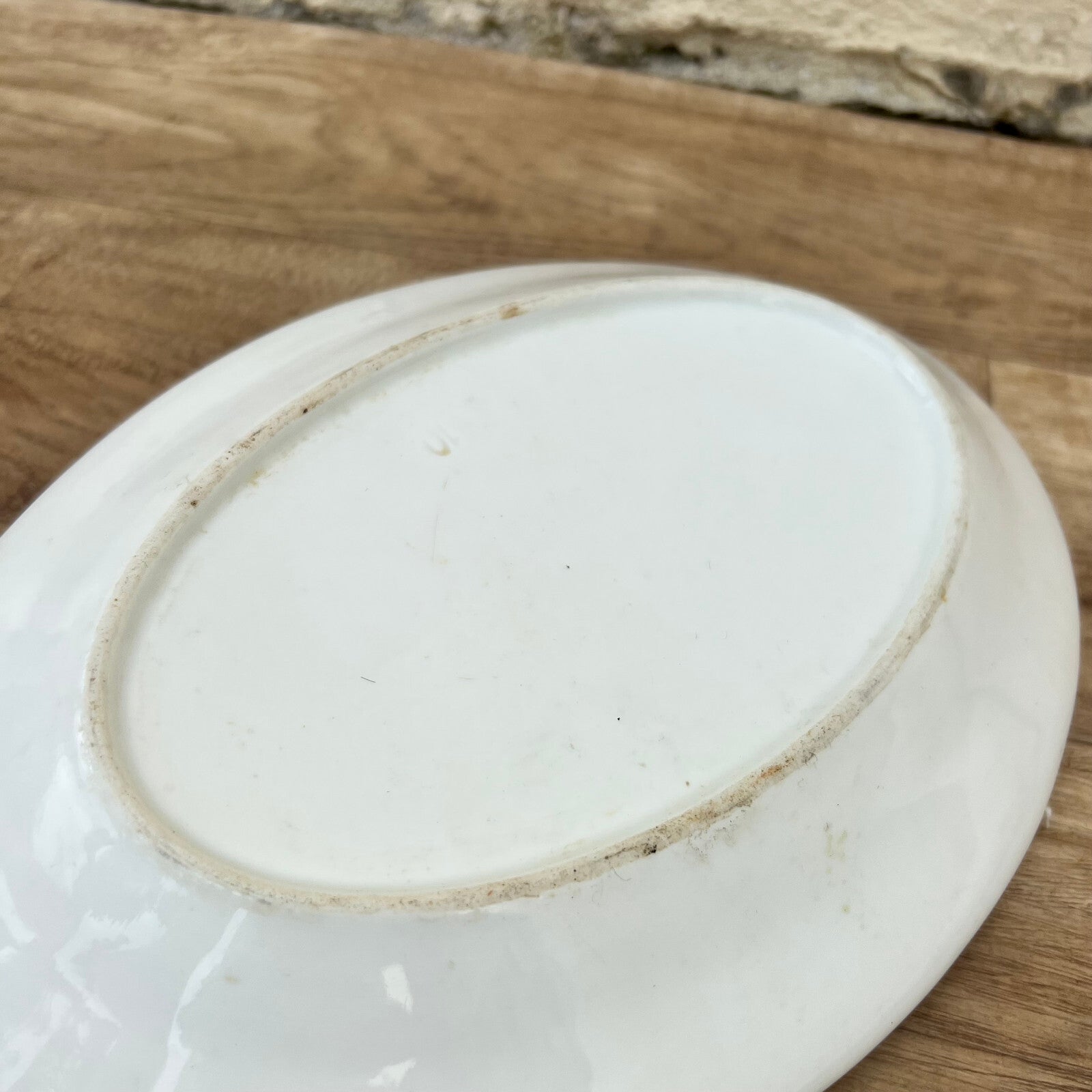 Vintage French Ironstone Oval Serving Platter White 13.75" Provence 2705223 Unbranded
