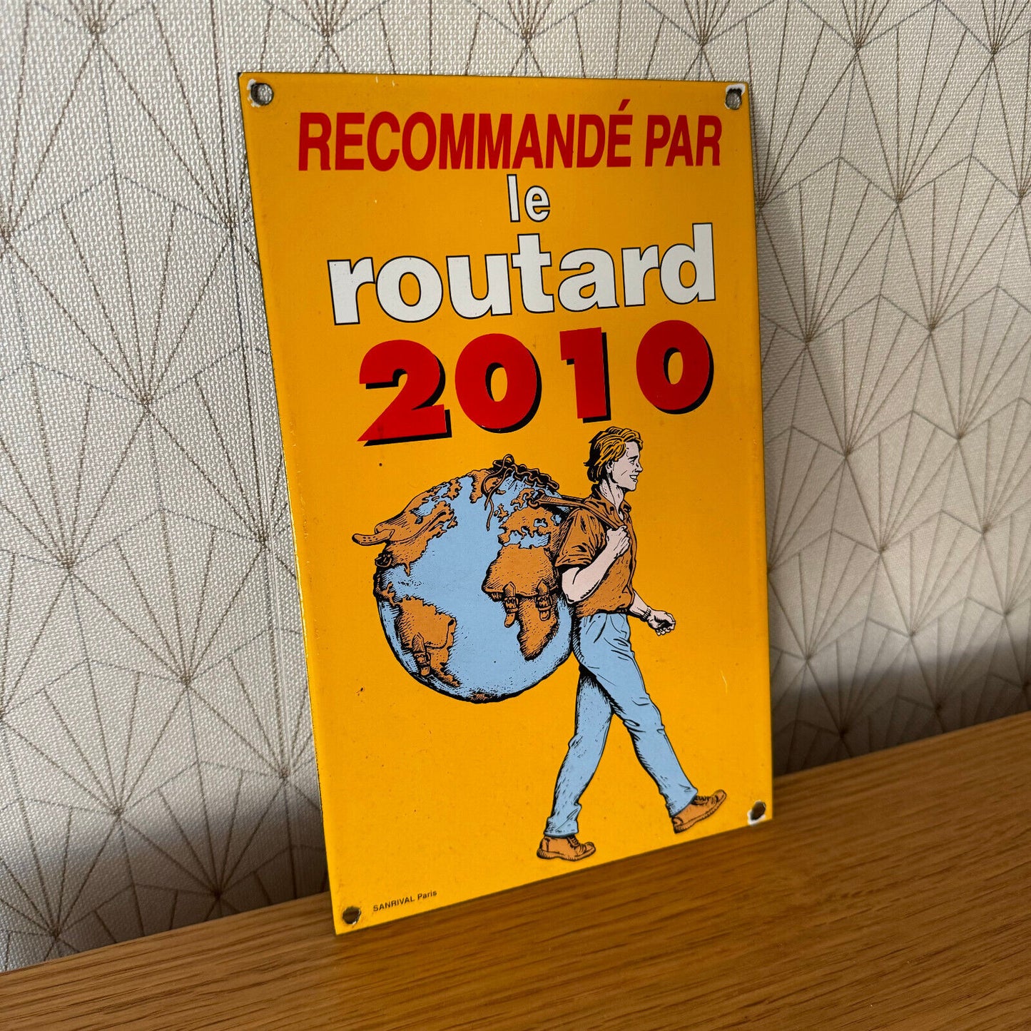 French enameled sign plaque SANRIVAL PARIS  guide du routard  2010 23032512