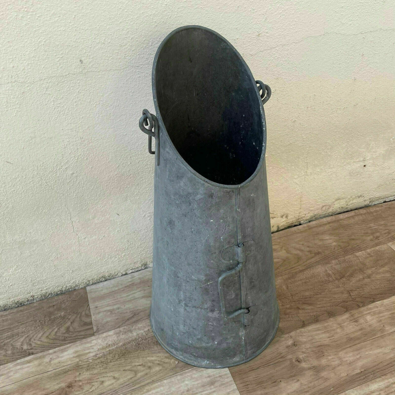French Coal Scuttle Vintage Zinc Galvanized Bucket Fireplace 18042120 Fleamarketfrance