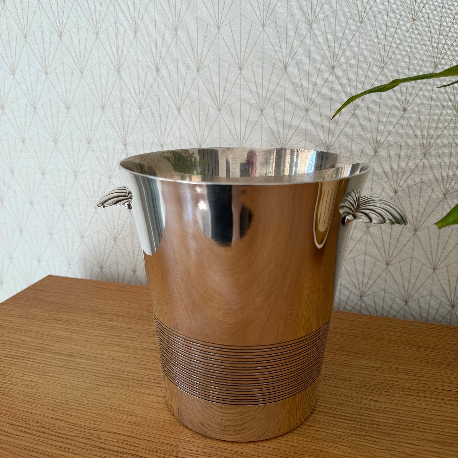 French Silver Ice Bucket Shell Handles Art Deco Champagne Vintage 2803261 Fleamarketfrance