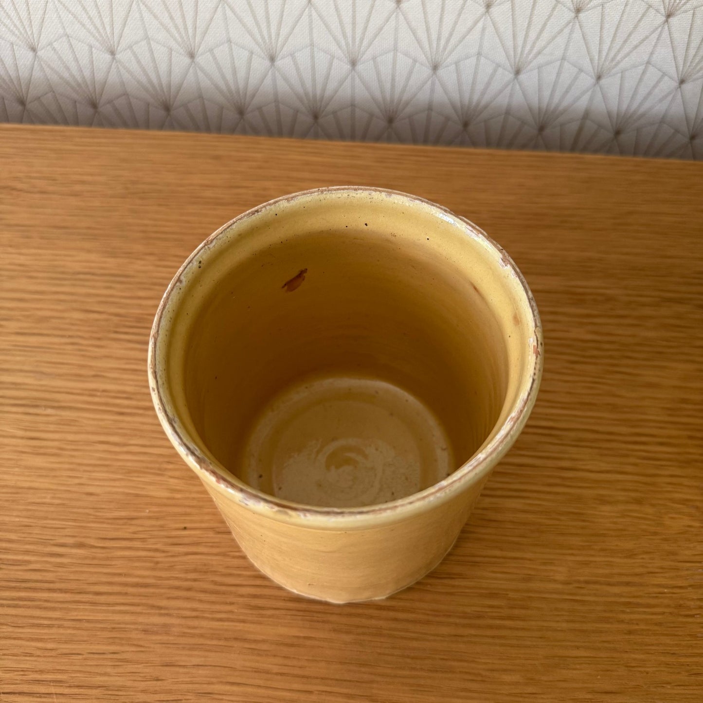 HANDMADE GLAZED YELLOW FRENCH CONFIT JAM POT SMALL STONEWARE 23072517