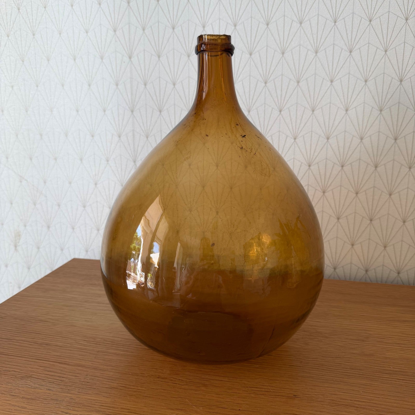 Antique French Dame Jeanne Amber Glass Demijohn Wine Bottle 1107262 Fleamarketfrance