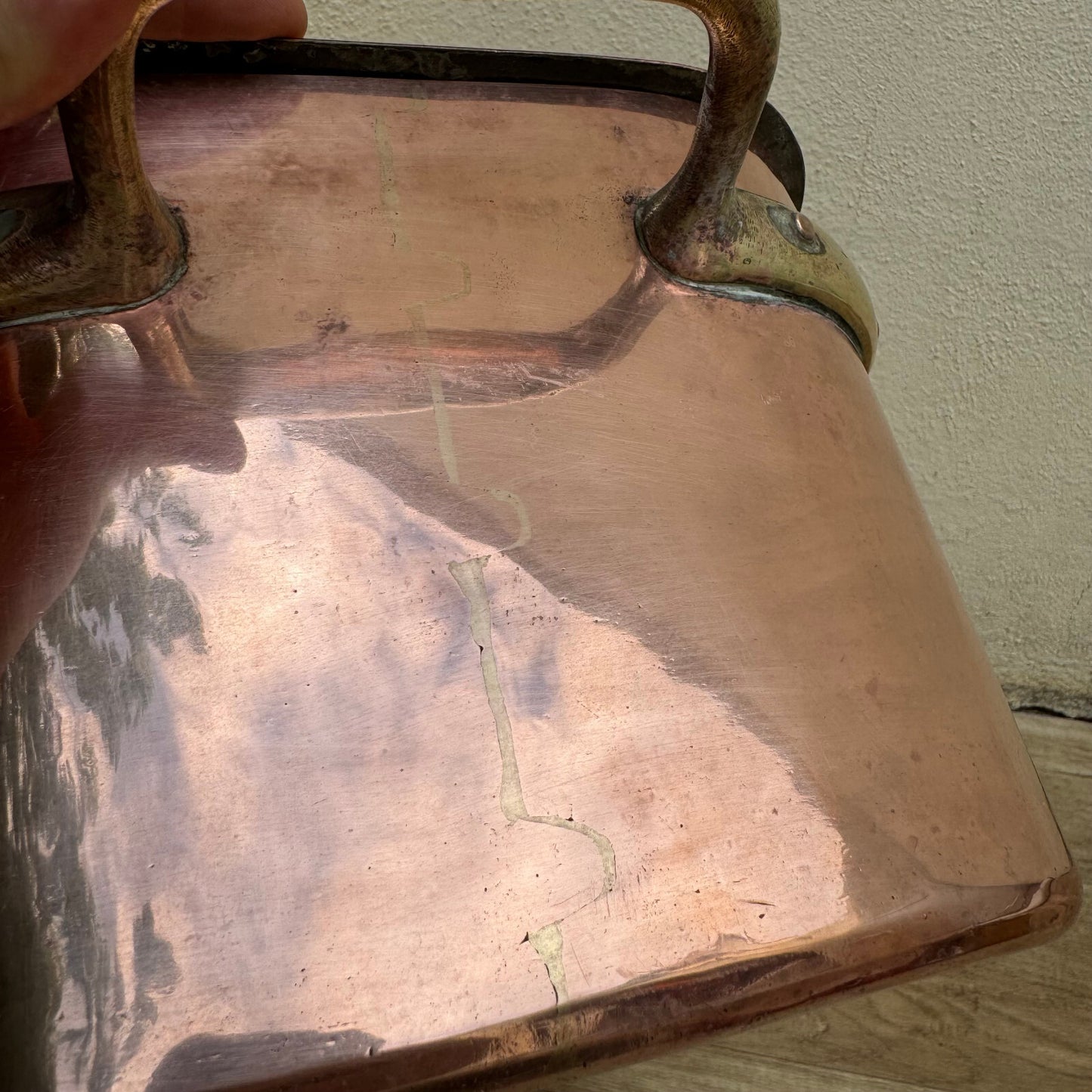 French Copper Daubiere Stock Pot Dovetailed Antique Cookware 15" 3008246 Fleamarketfrance