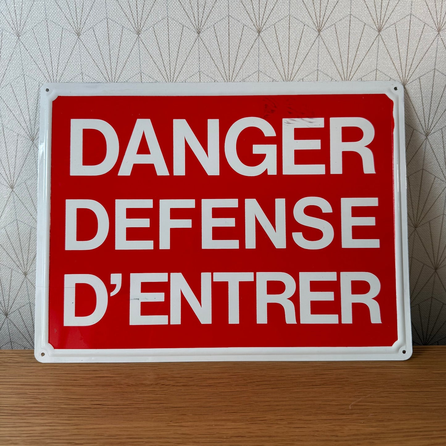 French Danger Sign Vintage Metal Defense D Entrer Red Plaque 2212247 Fleamarketfrance